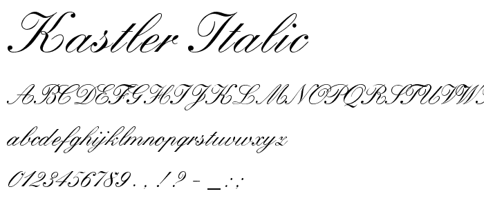 Kastler Italic font